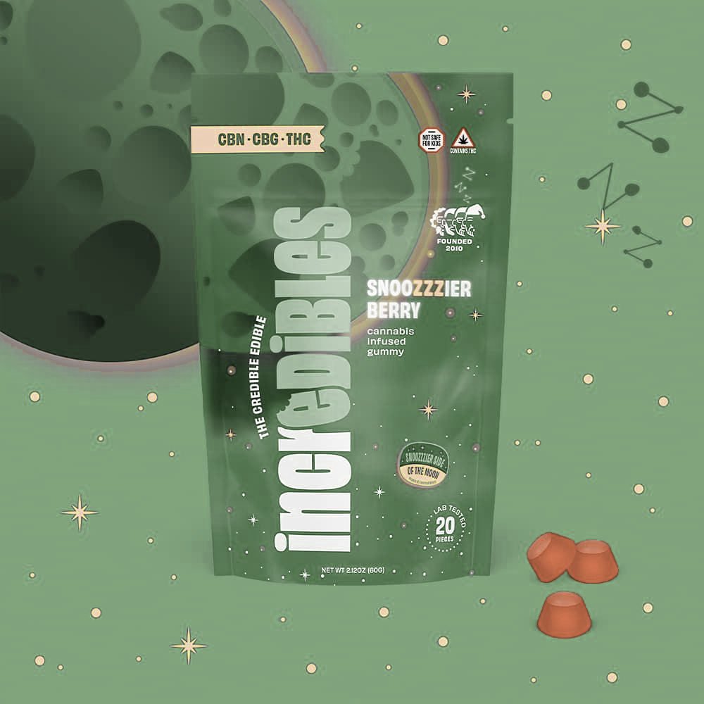 incredibles – 2:1:1 Snoozzzierberry + CBN + CBG [20pk] (100mg THC/50mg CBN/50mg CBG)