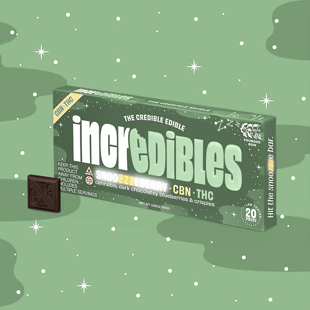 incredibles – 5:1 Snoozzzeberry + CBN Bar [20pk] (100mg THC/20mg CBN)